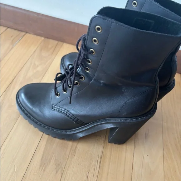 Dr. Martens Black Lace-Up Platform Heel Boots - Picture 2 of 5